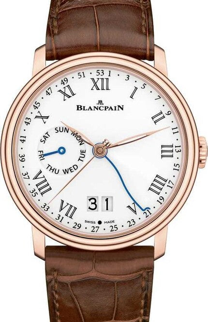 Blancpain Villeret Semainier Grande Date 8 Jours Biały 42 mm Złoto różowe 6637-3631-55B