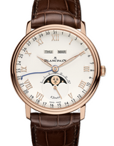 Blancpain Villeret Quantième Complet Srebrny 42 mm Złoto różowe 6639-3642-55B