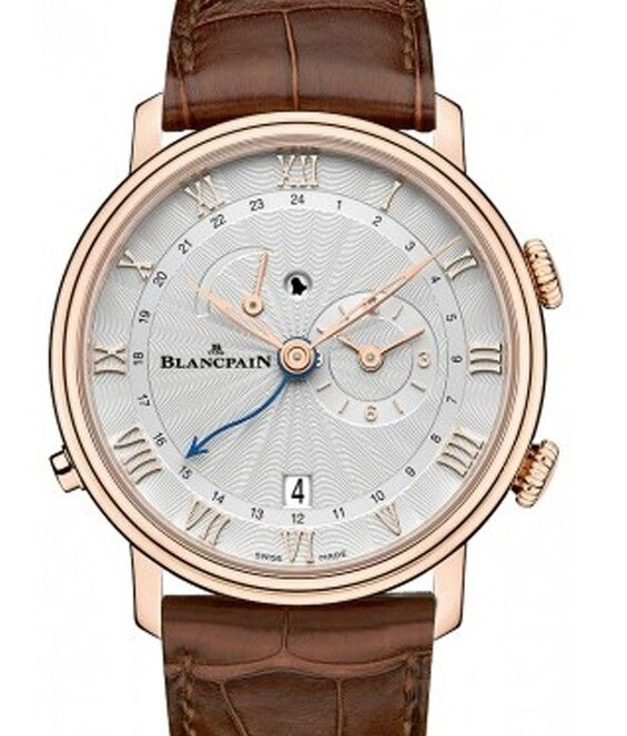 Blancpain Villeret Réveil GMT Srebrny 40 mm Złoto czerwone 6640-3642-55B