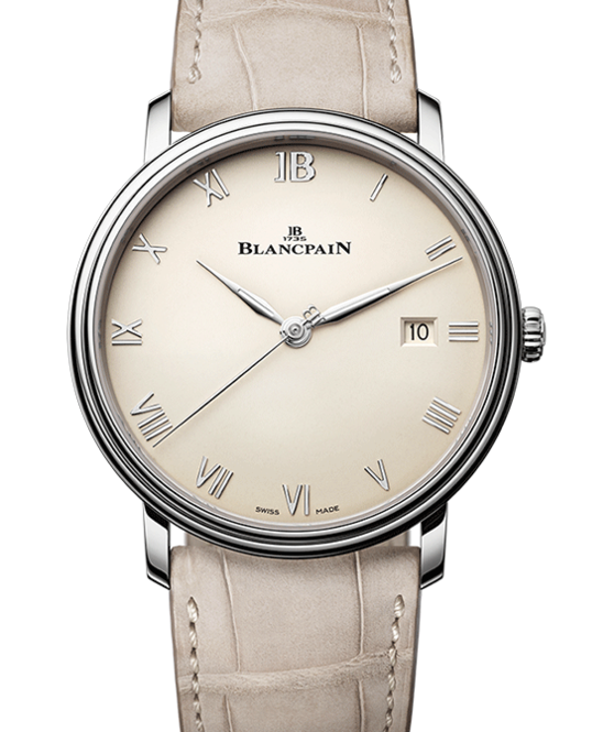 Blancpain Villeret Extraplate Srebrny 40 mm Stal 6651N-1142-55B