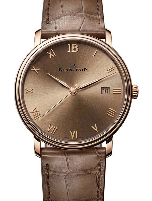 Blancpain Villeret Extraplate Brązowy 40 mm Złoto różowe 6651N-3646-55B