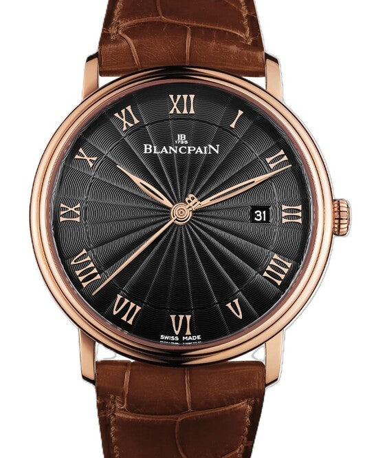 Blancpain Villeret Ultraplate Czarny 40 mm Złoto różowe 6651-3630-55B
