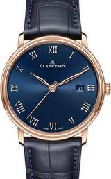 Blancpain Villeret Ultraplate Niebieski 40 mm Złoto różowe 6651-3640-55B