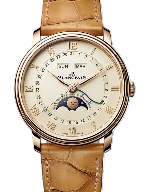 Blancpain Villeret Quantième Complet Szampański 40 mm Złoto różowe 6654N-3642-55B