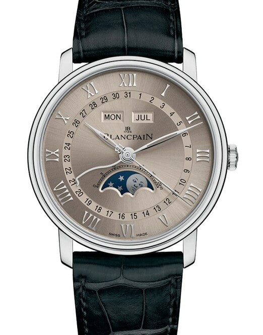 Blancpain Villeret Quantième Complet Szary 40 mm Złoto białe 6654-1504-55B