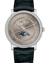 Blancpain Villeret Quantième Complet Szary 40 mm Złoto białe 6654-1504-55B