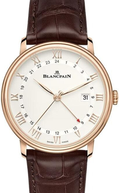 Blancpain Villeret GMT Date Biały 40 mm Złoto różowe 6662-3642-55B