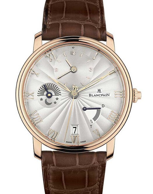 Blancpain Villeret Demi-Fuseau Horaire Srebrny 40 mm Złoto różowe 6665-3642-55B