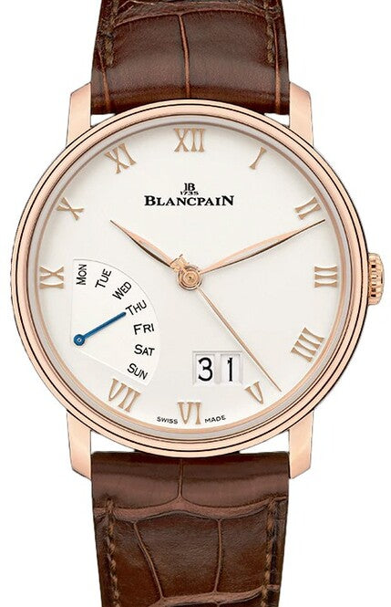 Blancpain Villeret Grande Date Biały 40 mm Złoto różowe 6668-3642-55B