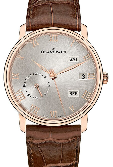 Blancpain Villeret Quantième Annuel GMT Srebrny 40 mm Złoto różowe 6670A-3642-55B