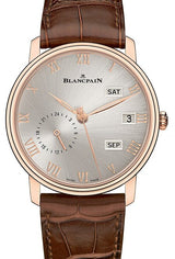 Blancpain Villeret Quantième Annuel GMT Srebrny 40 mm Złoto różowe 6670A-3642-55B