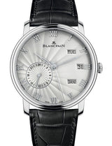 Blancpain Villeret Quantième Annuel GMT Srebrny 40 mm Złoto białe 6670-1542-55B
