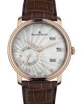 Blancpain Villeret Quantième Annuel GMT Srebrny 40 mm Złoto różowe 6670-3642-55B