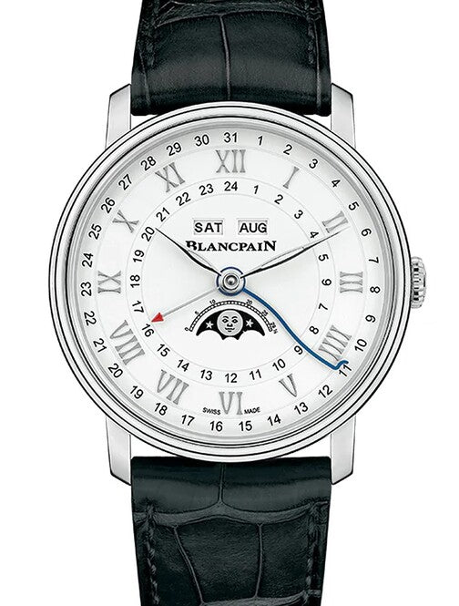 Blancpain Villeret Quantième Complet Biały 40 mm Stal 6676-1127-55B