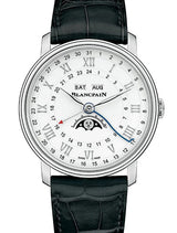 Blancpain Villeret Quantième Complet Biały 40 mm Stal 6676-1127-55B