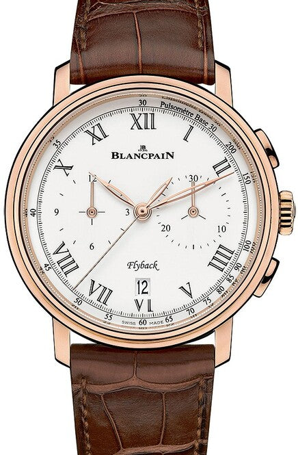 Blancpain Villeret Chronographe Flyback Pulsomètre Biały 44 mm Złoto różowe 6680F-3631-55B
