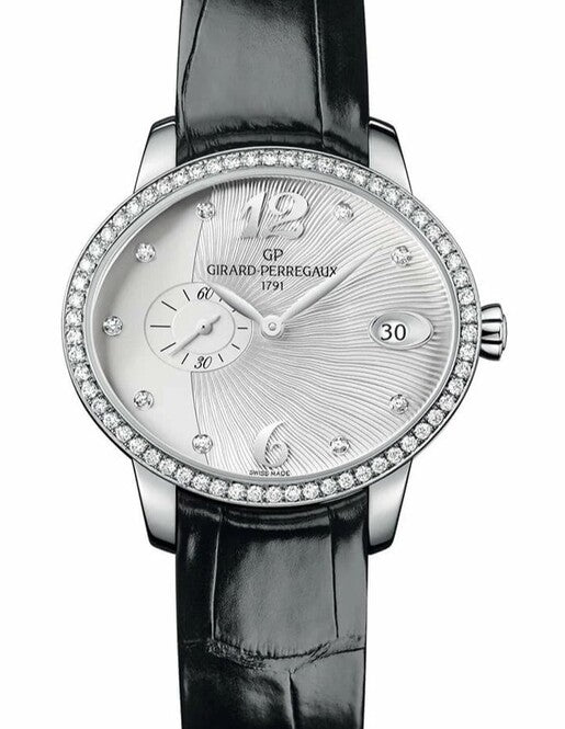 Girard Perregaux Cat's Eye Srebrny 35 mm Stal 80484D11A161-BK6B