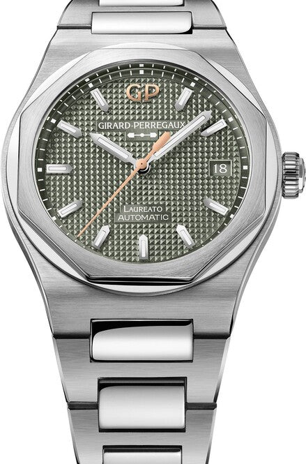 Girard Perregaux Laureato Zielony 38 mm Stal 81005-11-3407-1CM