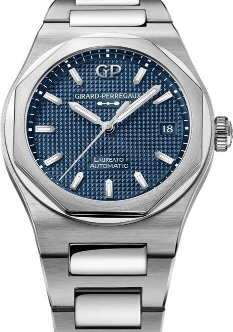 Girard Perregaux Laureato Niebieski 38 mm Stal 81005-11-3460-1CM