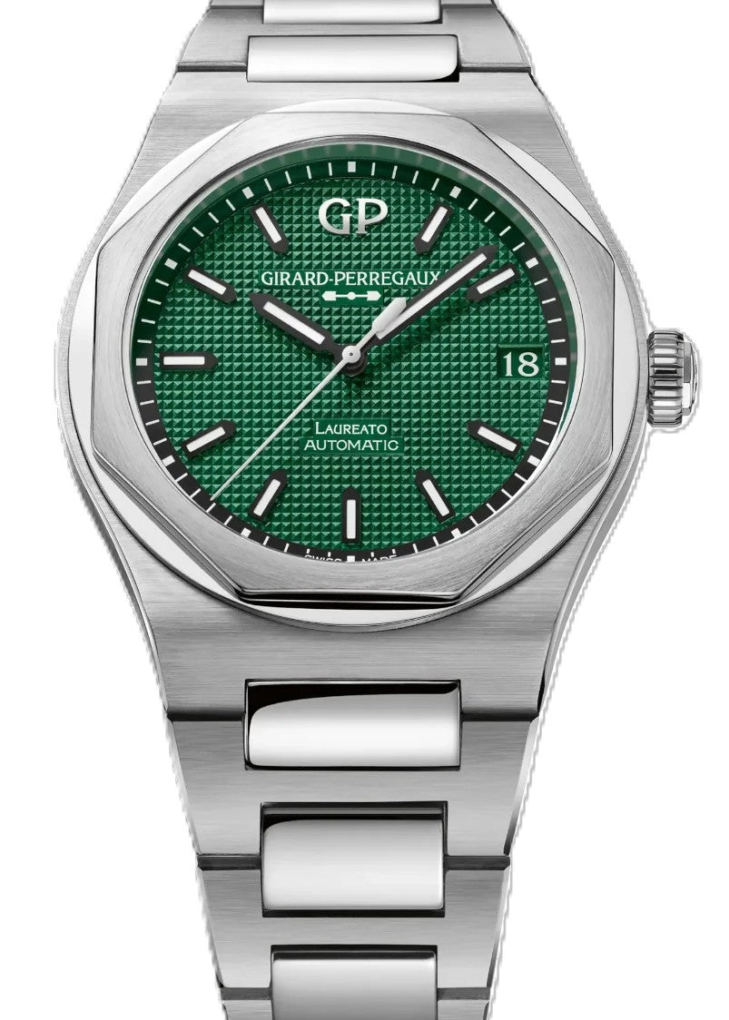 Girard Perregaux Laureato Zielony 42 mm Stal 81010-11-3153-1CM