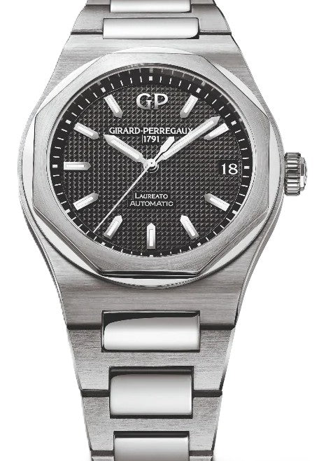 Girard Perregaux Laureato Czarny 42 mm Stal 81010-11-634-11A