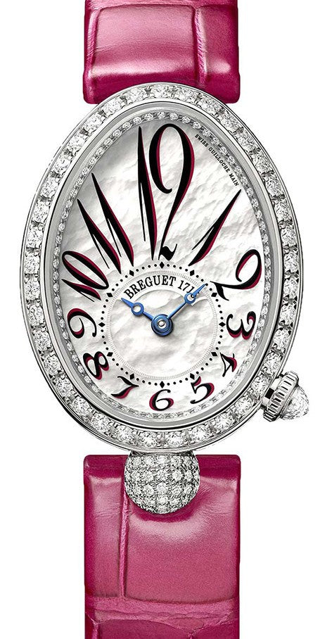 Breguet Reine de Naples Masa perlowa 33 x 24.95 mm Zloto biale