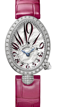 Breguet Reine de Naples Masa perlowa 33 x 24.95 mm Zloto biale