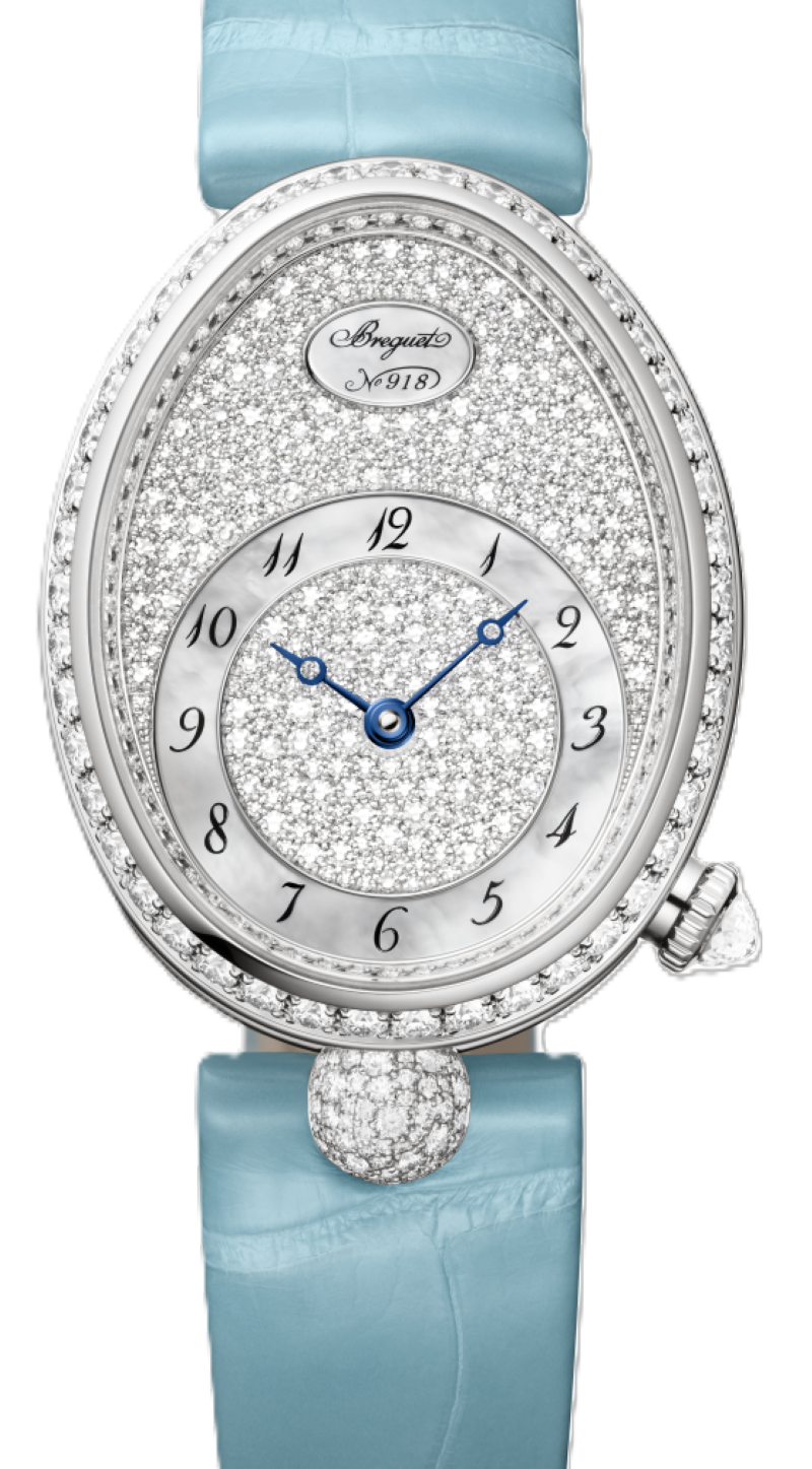 Breguet Reine de Naples Bialy 38,45 x 28,45 mm Zloto biale 8938BB/8D/964/DD0D