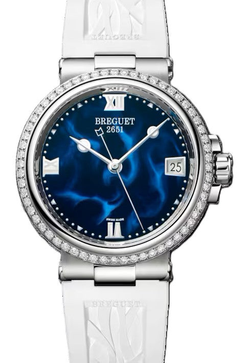 Breguet Marine Niebieski 33.8 mm Stal
