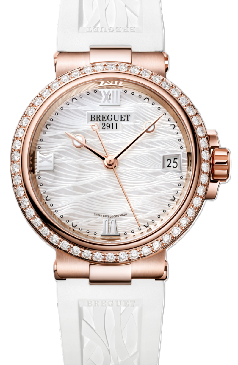Breguet Marine Bialy 33.8 mm Zloto rozowe 9518BR/52/584/D000