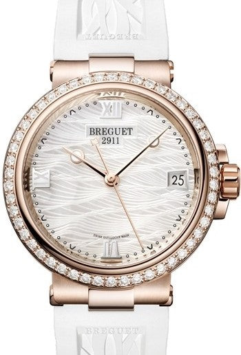 Breguet Marine Bialy 33.8 mm Zloto rozowe
