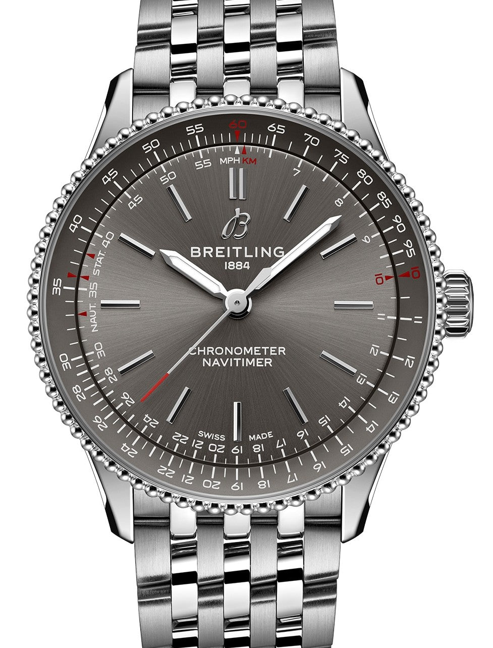 Breitling Navitimer Szary 36 mm Stal A17327381B1A1