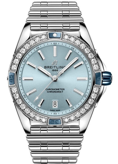 Breitling Chronomat Niebieski 38mm Stal A17356531C1A1