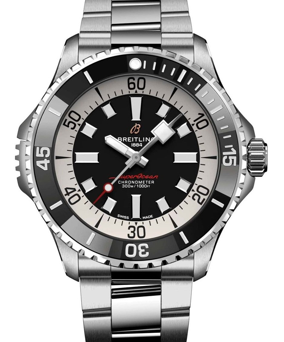 Breitling Superocean Czarny 46mm Stal A17378211B1A1