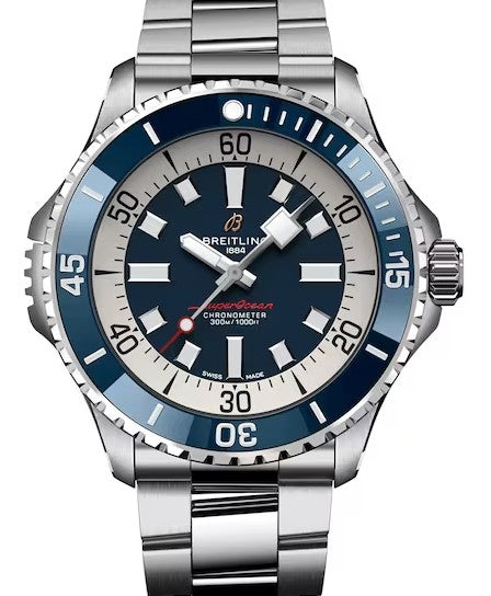 Breitling Superocean Niebieski 46mm Stal A17378E71C1A1