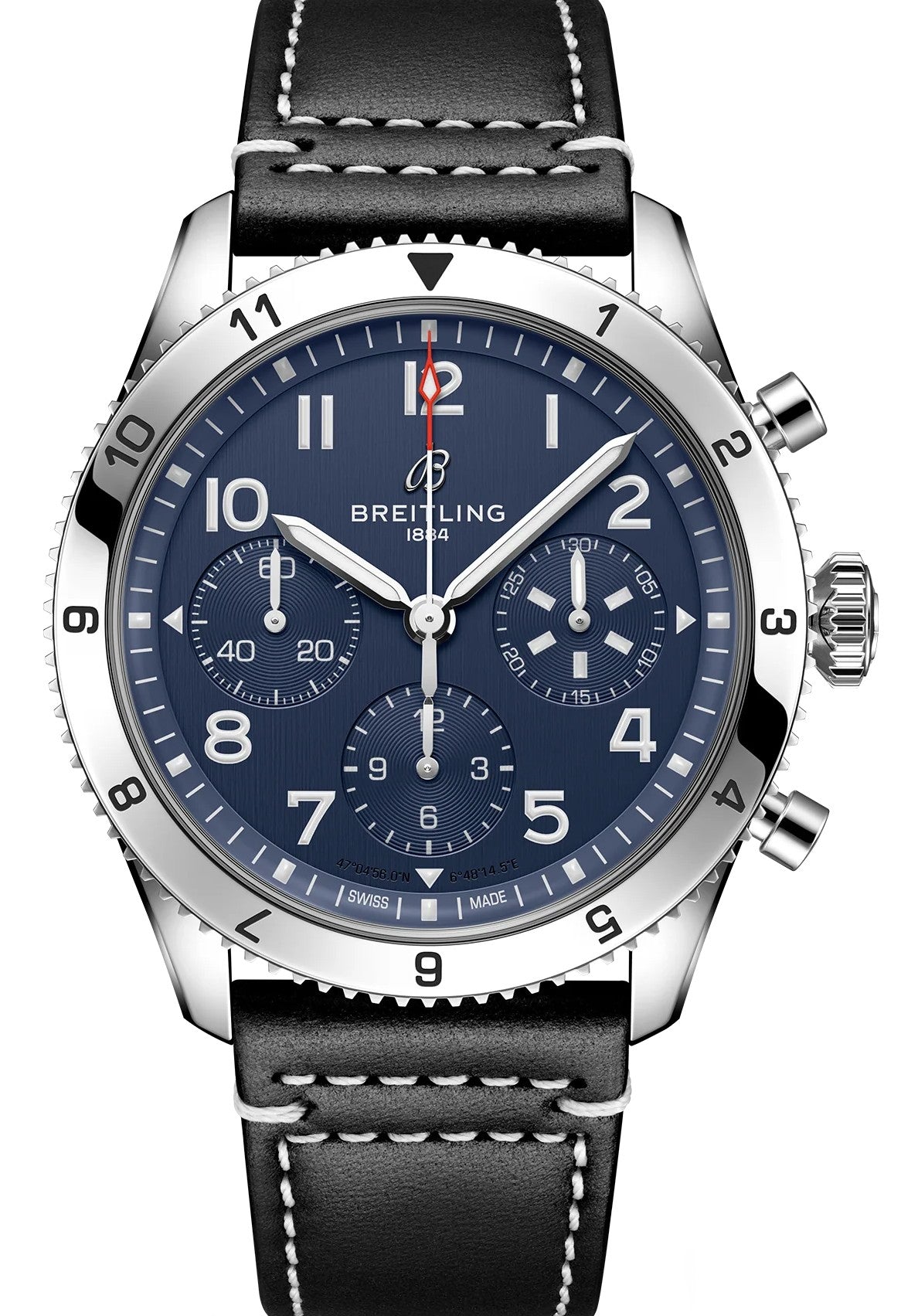 Breitling Classic AVI Niebieski 42mm Stal A233801A1C1X1
