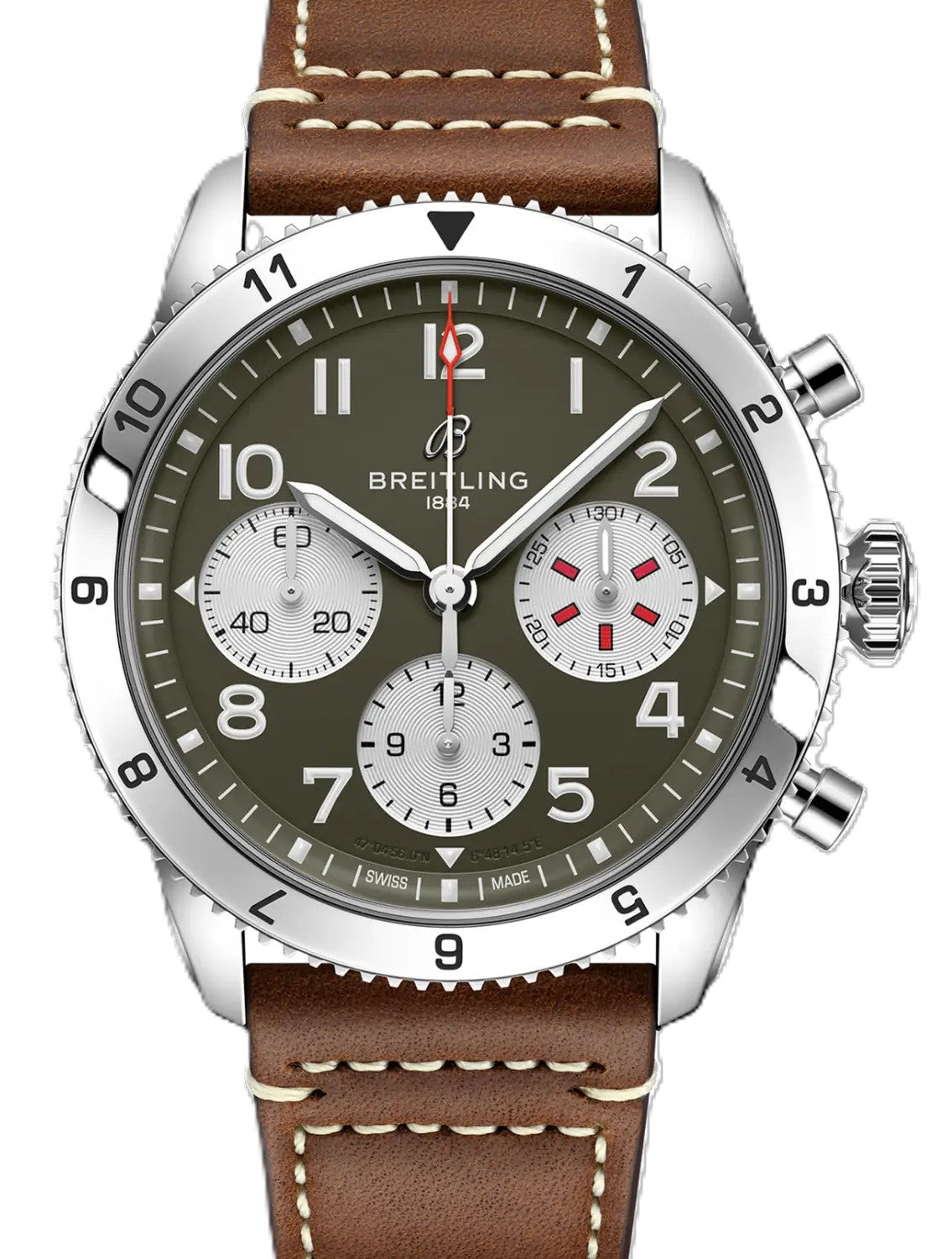 Breitling Classic AVI Zielony 42mm Stal A233802A1L1X1