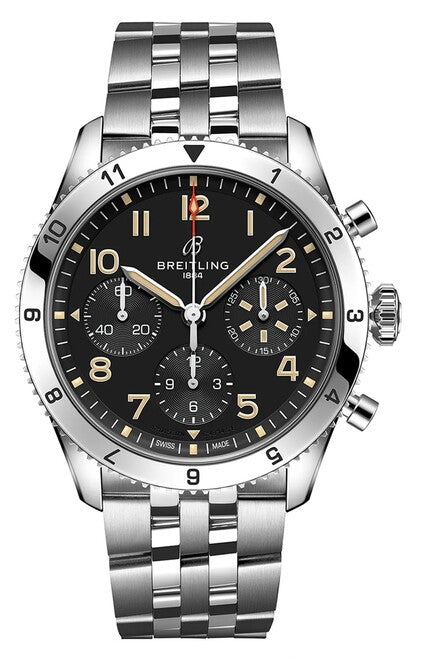 Breitling Classic Avi Chronograph Czarny 42mm Stal A233803A1B1A1