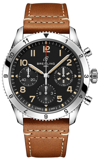 Breitling Classic Avi Chronograph Czarny 42 mm Stal A233803A1B1X1