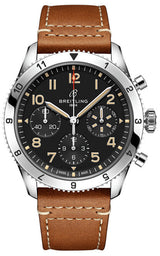 Breitling Classic Avi Chronograph Czarny 42 mm Stal A233803A1B1X1