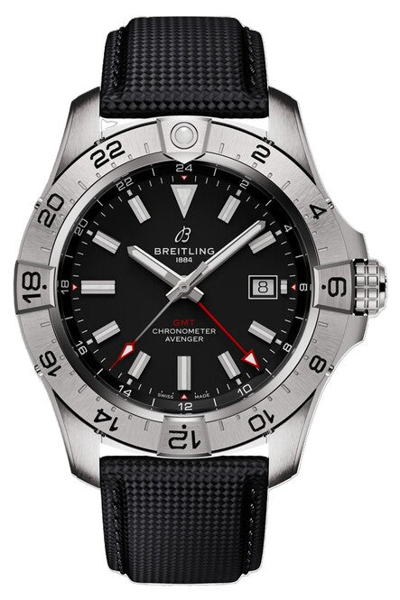 Breitling Avenger Czarny 44mm Stal