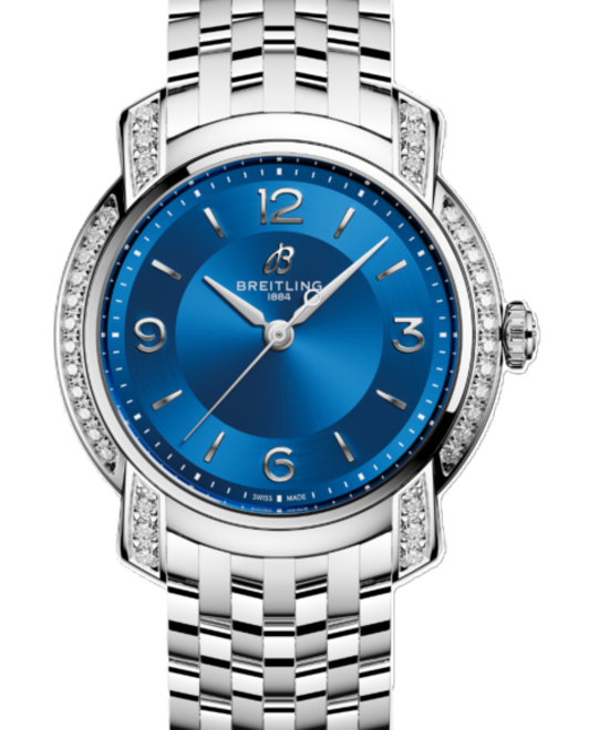 Breitling Lady Premier Niebieski 32 mm Stal A77330671C1A1