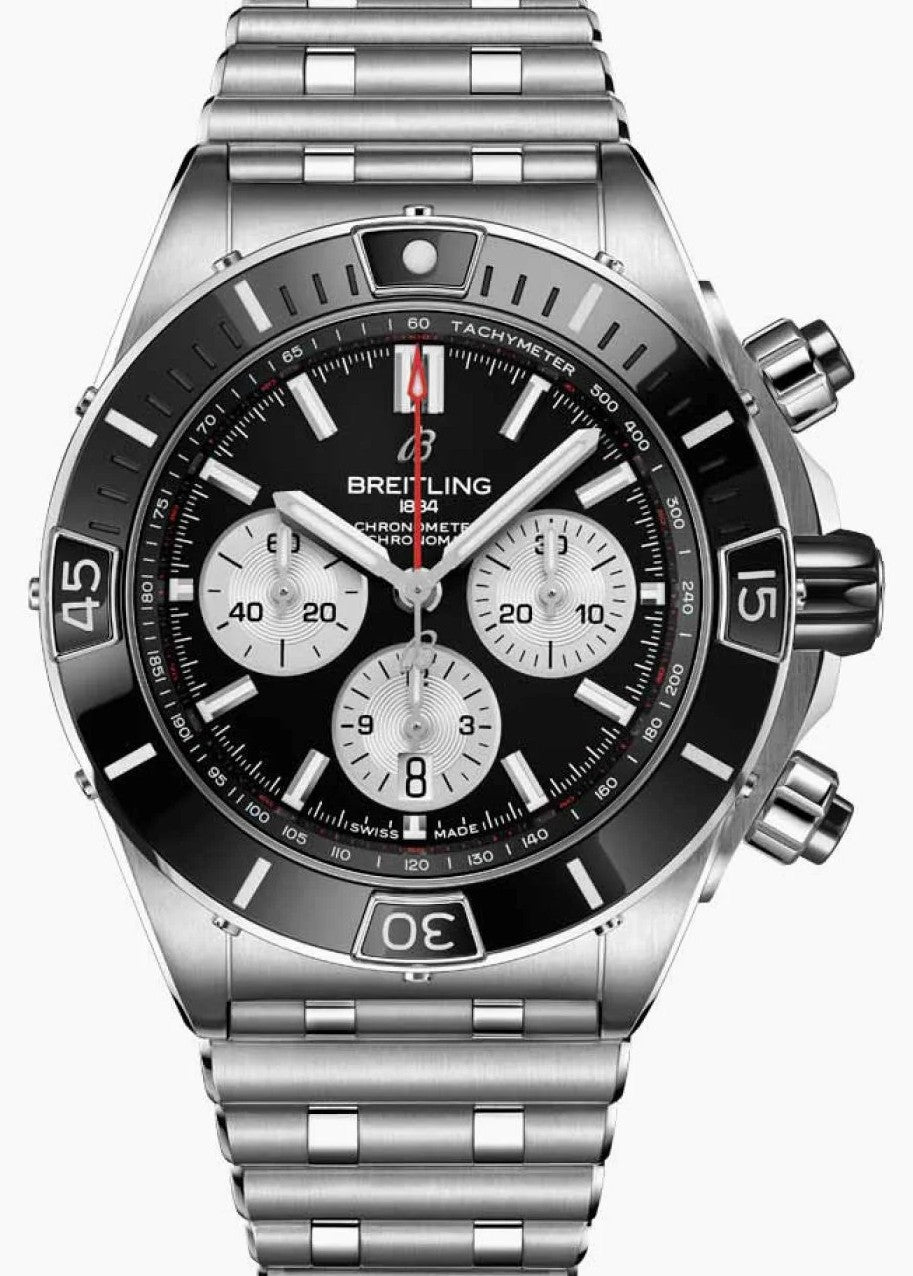 Breitling Super Czarny 44mm Stal AB0136251B1A1