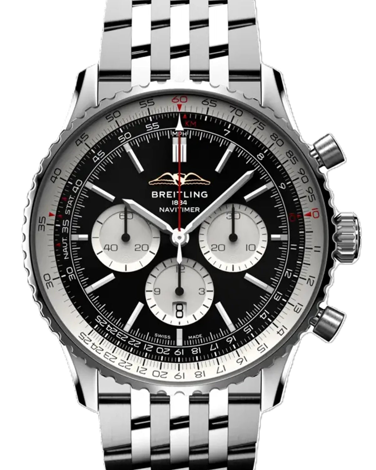 Breitling Navitimer Czarny 46mm Stal AB0137211B1A1