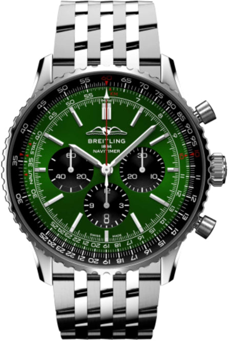 Breitling Navitimer 1 B01 Chronograph Zielony 46mm Stal AB0137241L1A1