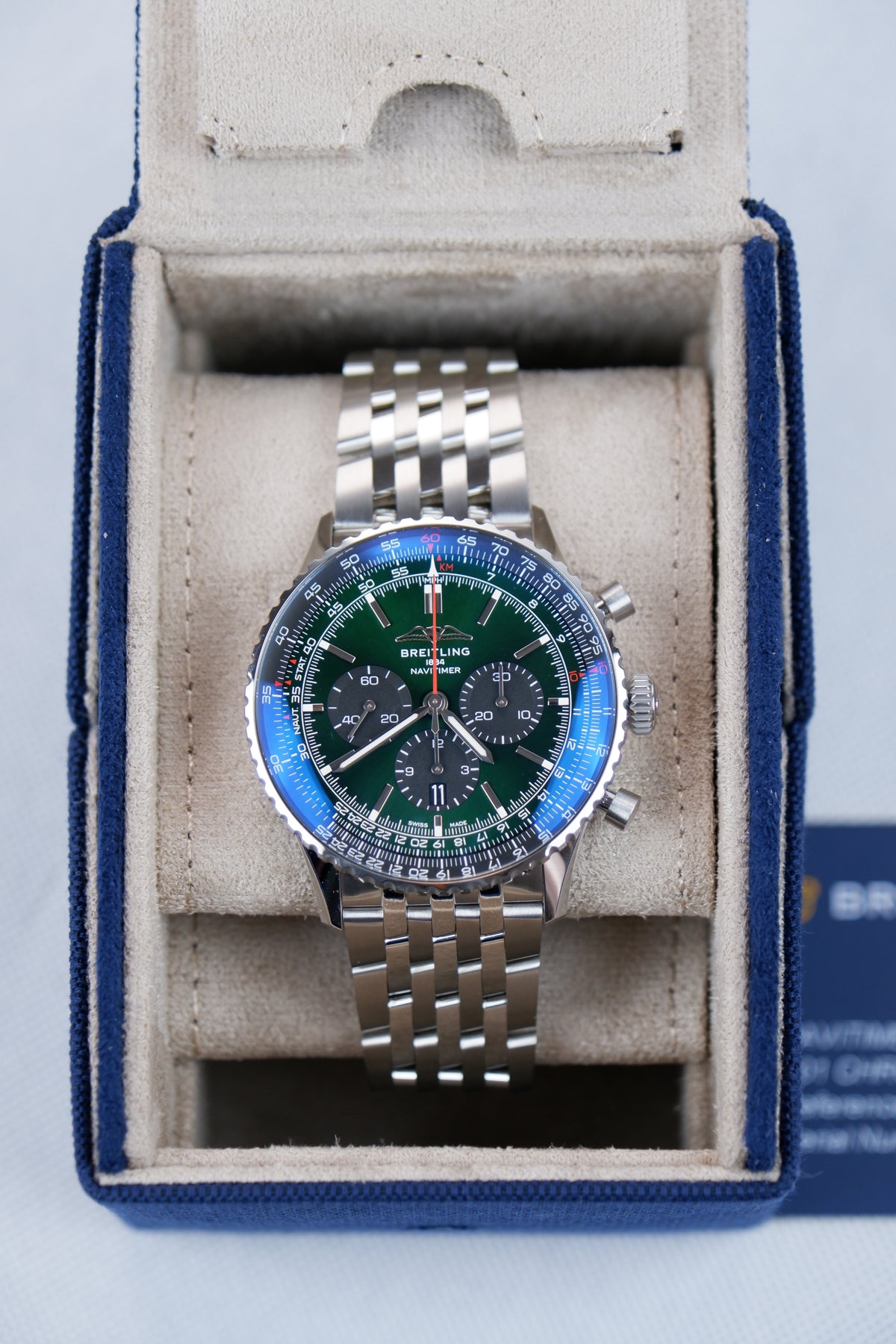 Breitling Navitimer 1 B01 Chronograph Zielony 46mm Stal AB0137241L1A1