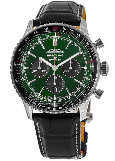 Breitling Navitimer B01 Chronograph Zielony 46mm Stal AB0137241L1P1