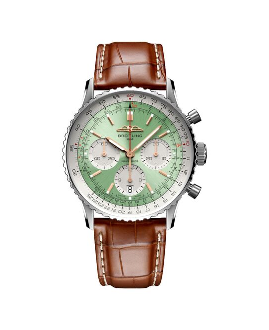 Breitling Navitimer 1 B01 Chronograph Zielony 41mm Stal AB0139211L1P1