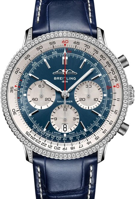 Breitling Navitimer Niebieski 41 mm Stal AB0139631C1P1