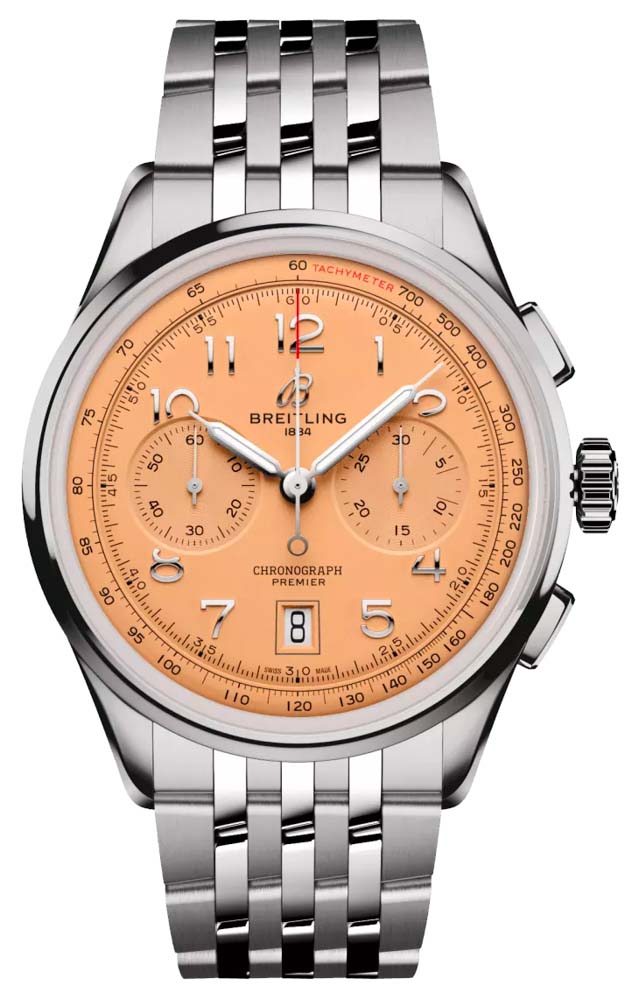 Breitling Premier Pomarańczowy 42mm Stal AB0145331K1A1